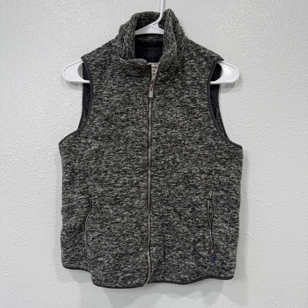 Abercrombie & Fitch Kids Gray Marled Fleece Quilted Zip Vest Size Small S